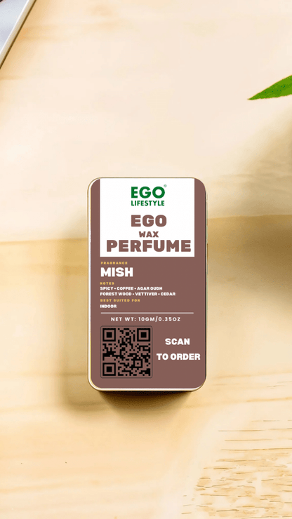 Mish Solid Perfume Balm (10g) – Long Lasting Indoor Wax Perfume for Men and Women with Roasted Coffee, Agar Oudh, Spicy Warm Forest Wood, Vetiver & Cedar Notes | Alcohol-Free Pocket Scent - EGO LIFESTYLE
