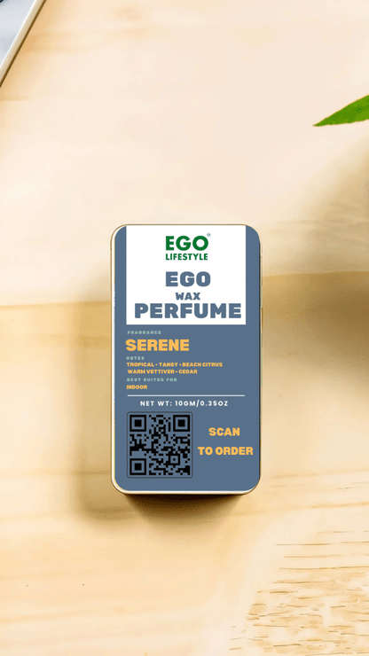 Serene Solid Perfume Balm (10g) – Long Lasting Indoor Wax Perfume for Men and Women with Tropical Tangy Citrus, Beach Citrus, Warm Vetiver & Cedar Notes | Alcohol-Free Pocket Scent - EGO LIFESTYLE