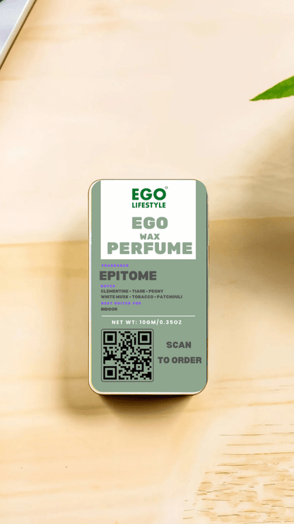 Epitome Solid Perfume Balm (10g) – Long Lasting Indoor Wax Perfume for Men and Women with Clementine, Tiare, Peony, White Musk, Warm Tobacco & Patchouli | Alcohol-Free Pocket Scent - EGO LIFESTYLE