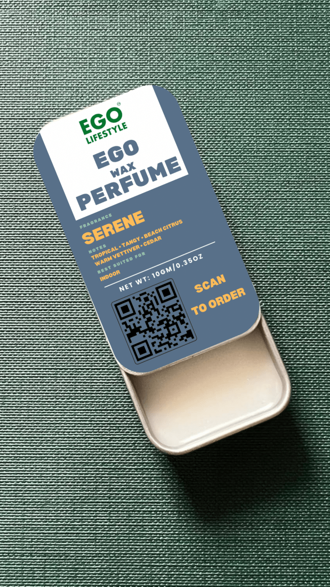 Serene Solid Perfume Balm (10g) – Long Lasting Indoor Wax Perfume for Men and Women with Tropical Tangy Citrus, Beach Citrus, Warm Vetiver & Cedar Notes | Alcohol-Free Pocket Scent - EGO LIFESTYLE