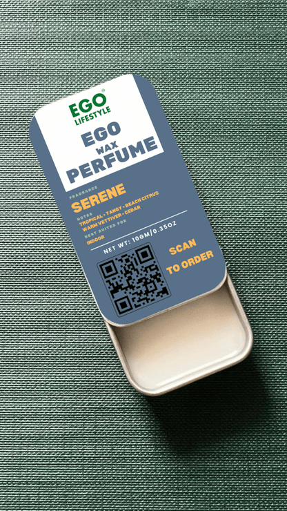 Serene Solid Perfume Balm (10g) – Long Lasting Indoor Wax Perfume for Men and Women with Tropical Tangy Citrus, Beach Citrus, Warm Vetiver & Cedar Notes | Alcohol-Free Pocket Scent - EGO LIFESTYLE