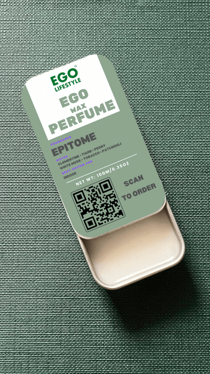 Epitome Solid Perfume Balm (10g) – Long Lasting Indoor Wax Perfume for Men and Women with Clementine, Tiare, Peony, White Musk, Warm Tobacco & Patchouli | Alcohol-Free Pocket Scent - EGO LIFESTYLE