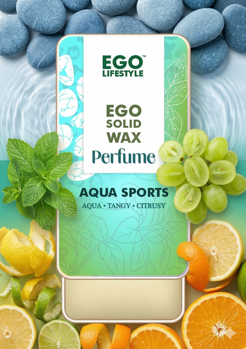Aqua Sports | Aqua - Tangy - Citrusy | Ego Lifestyle | Solid Perfume for Men & Women | 100% Natural - EGO LIFESTYLE