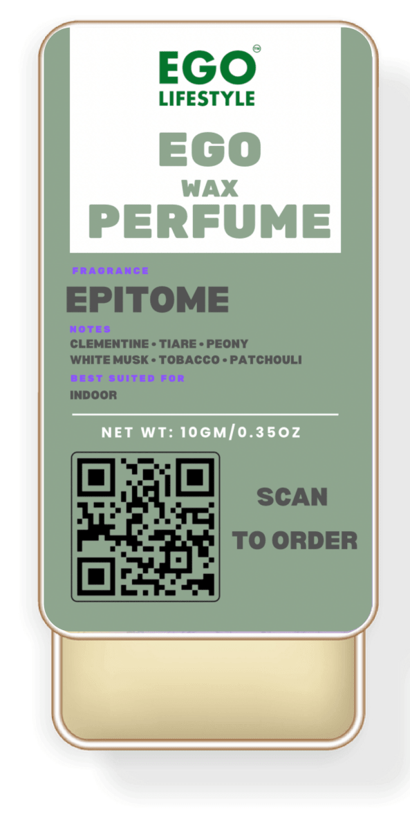 Epitome Solid Perfume Balm (10g) – Long Lasting Indoor Wax Perfume for Men and Women with Clementine, Tiare, Peony, White Musk, Warm Tobacco & Patchouli | Alcohol-Free Pocket Scent - EGO LIFESTYLE