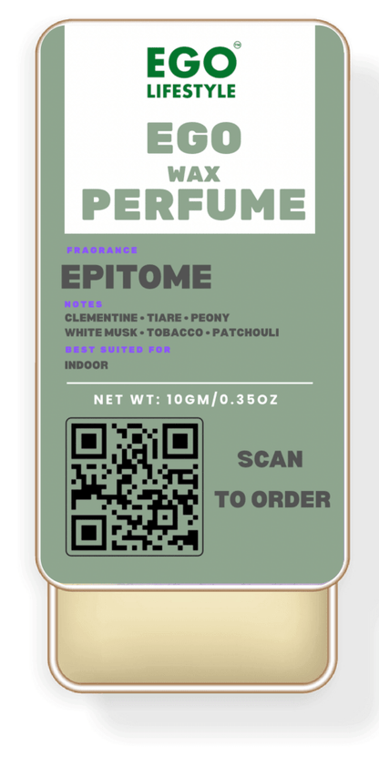 Epitome Solid Perfume Balm (10g) – Long Lasting Indoor Wax Perfume for Men and Women with Clementine, Tiare, Peony, White Musk, Warm Tobacco & Patchouli | Alcohol-Free Pocket Scent - EGO LIFESTYLE