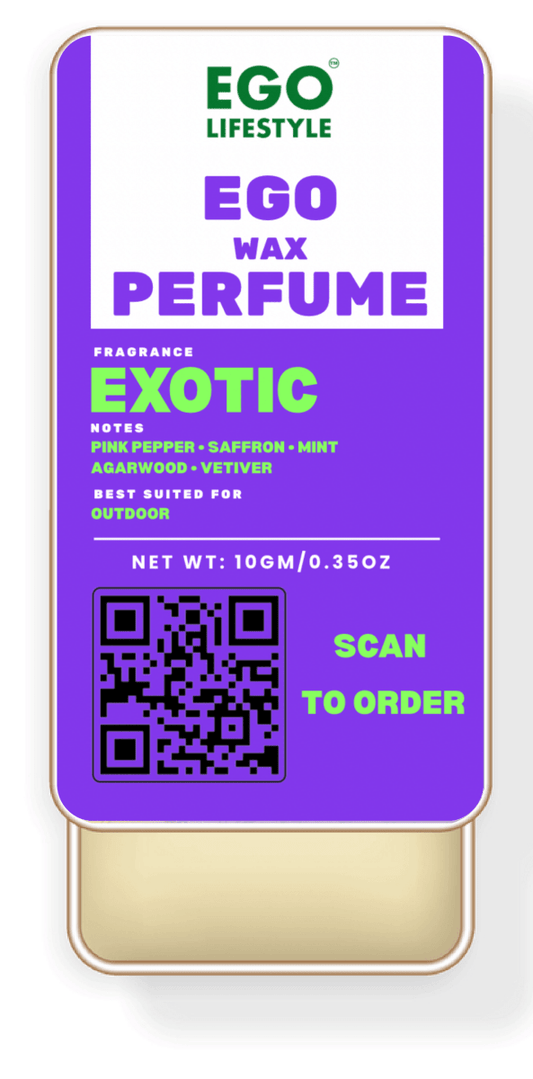 Exotic Solid Perfume Balm (10g) – Long Lasting Outdoor Wax Perfume for Men and Women with Agarwood (Oud), Saffron, Pink Pepper, Mint & Vetiver Notes | Alcohol-Free Pocket Scent - EGO LIFESTYLE