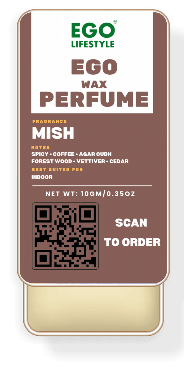 Mish Solid Perfume Balm (10g) – Long Lasting Indoor Wax Perfume for Men and Women with Roasted Coffee, Agar Oudh, Spicy Warm Forest Wood, Vetiver & Cedar Notes | Alcohol-Free Pocket Scent - EGO LIFESTYLE